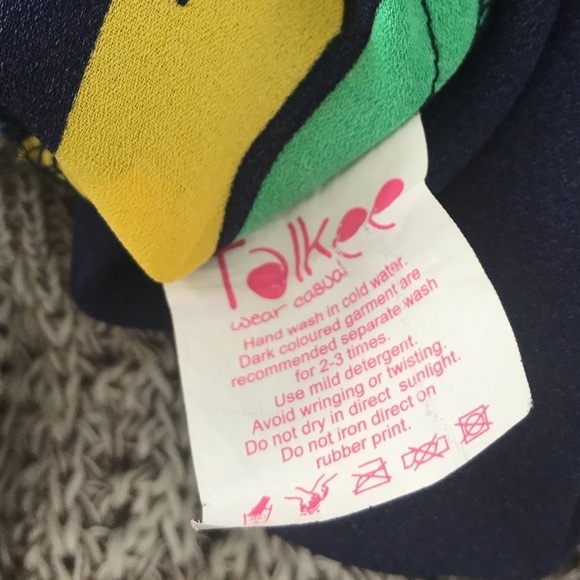 Talkee Navy Blue Multicolor Pinwheel Blouse 3XL - Picture 8 of 10